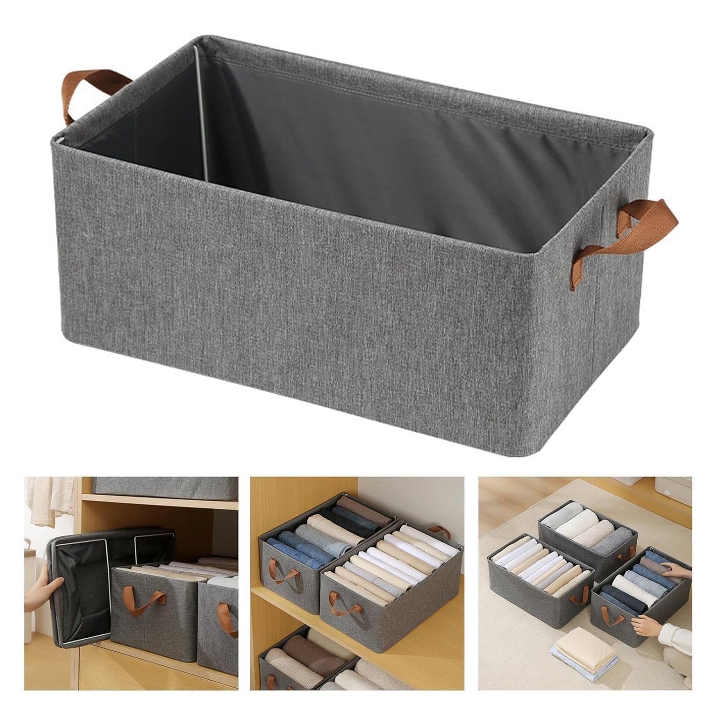 Foldable Elegant Storage Basket with Handles