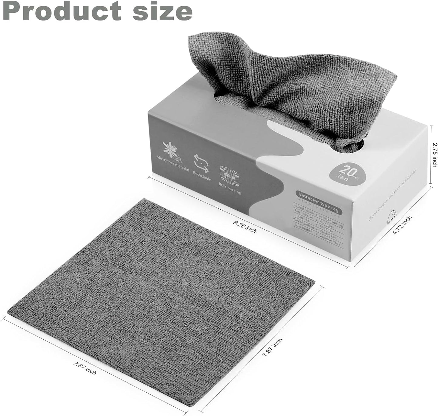 Reusable Microfiber Towels Pack of 20 Pieces