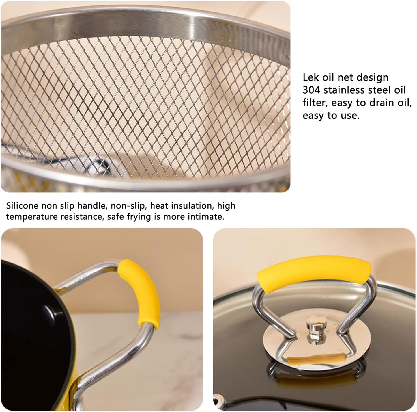 Duck Deep Frying Pot 3 Liters with Stainless Steel Mesh Basket