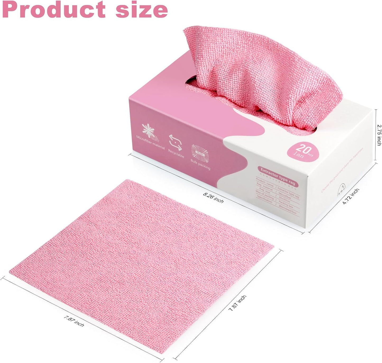 Reusable Microfiber Towels Pack of 20 Pieces