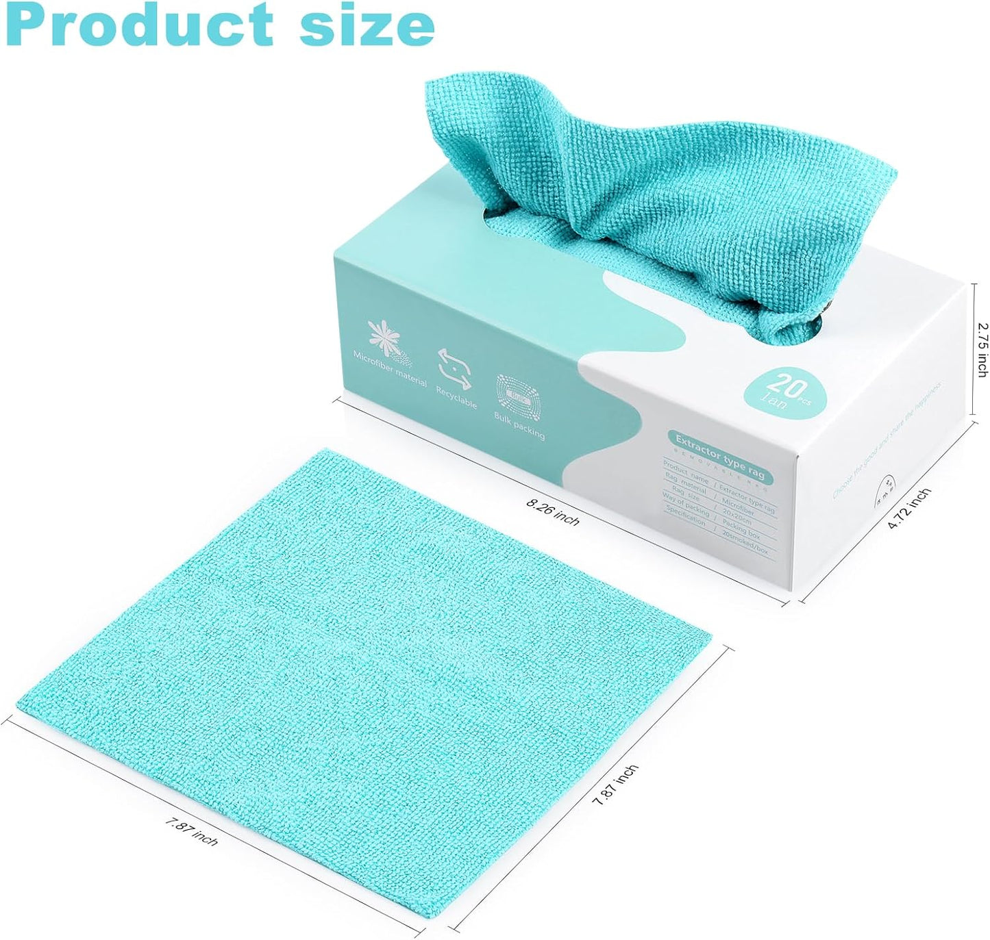 Reusable Microfiber Towels Pack of 20 Pieces