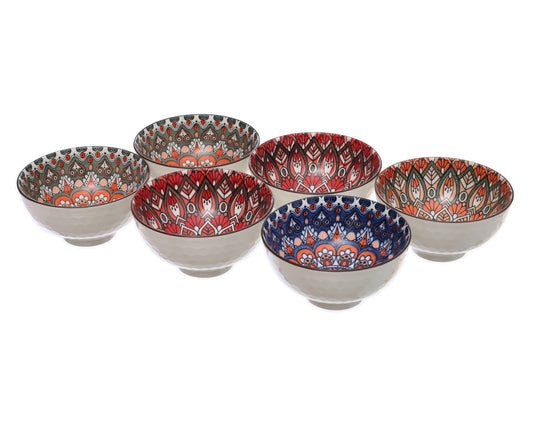 Colorful Serving Bowls Set of 6 Unique Pieces