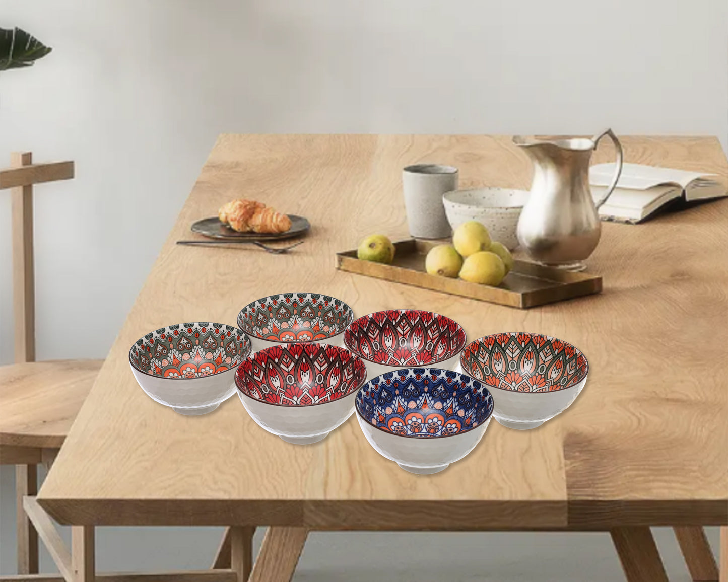 Colorful Serving Bowls Set of 6 Unique Pieces