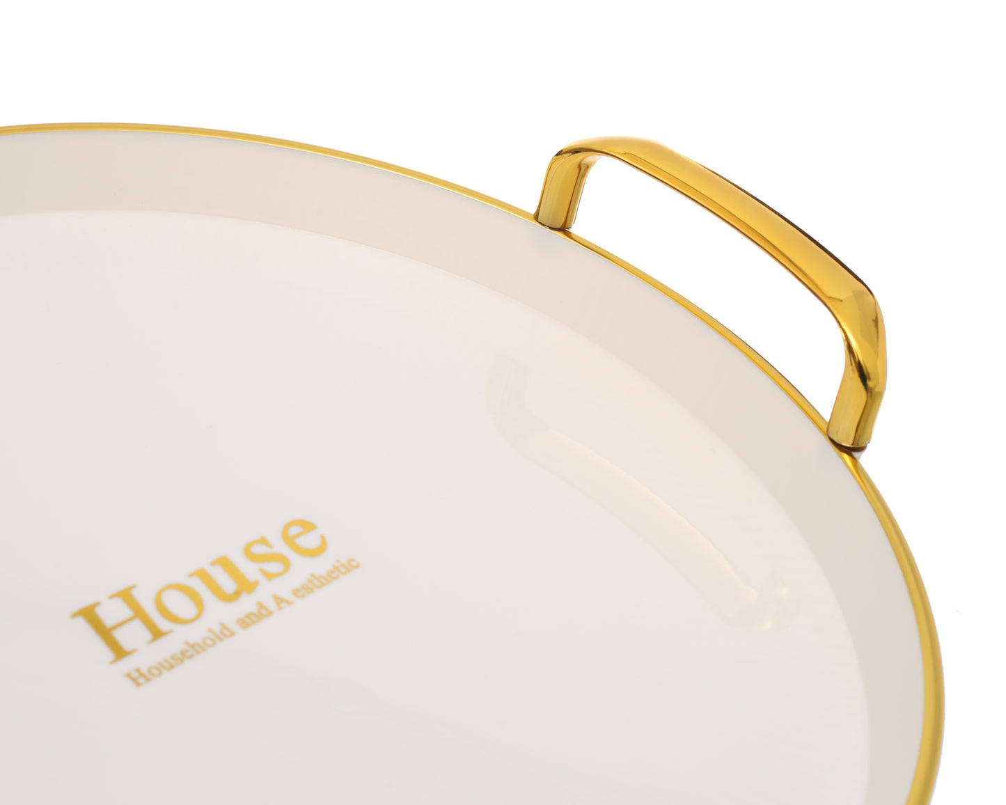 House Round Melamine Serving Tray Set of 3 Pieces with Unique Handles