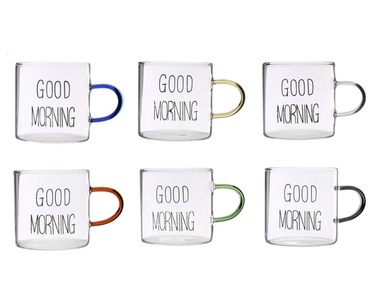 Good Morning Coffee Glass Set of 6 Pieces