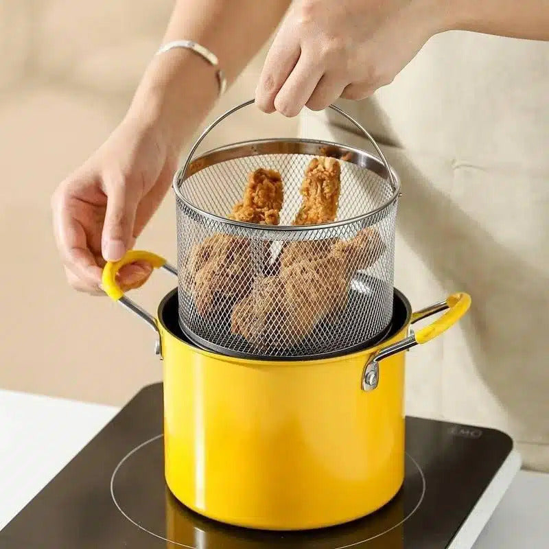 Duck Deep Frying Pot 3 Liters with Stainless Steel Mesh Basket